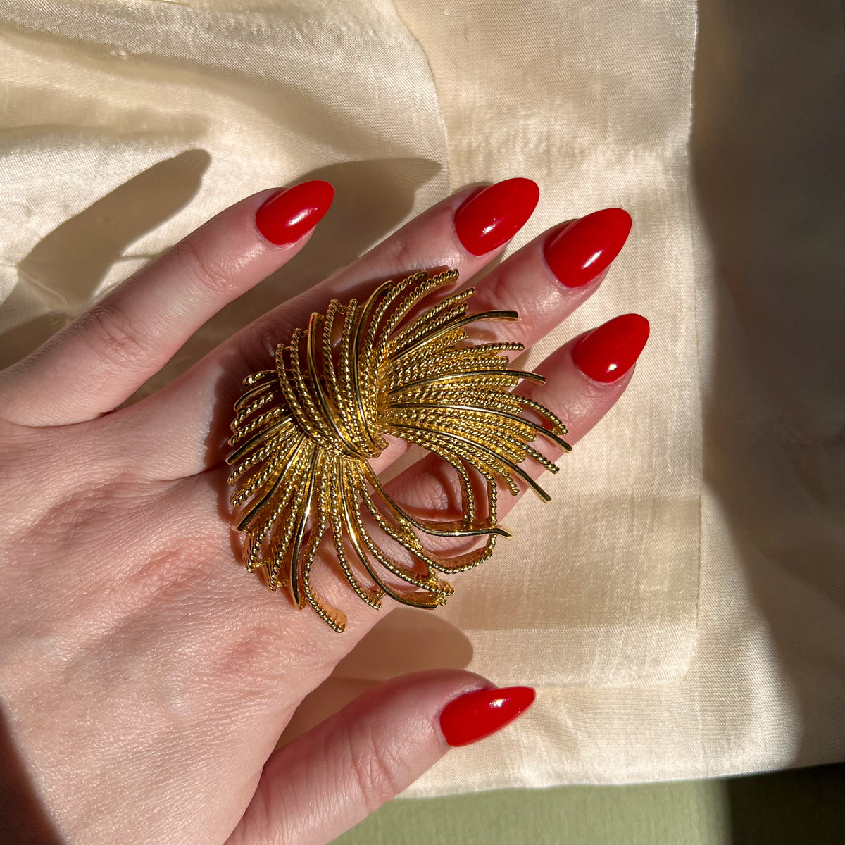 1960s Monet Gold-Tone Cordelia Brooch