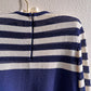 Nautical 1960s Navy Blue and White Sweater (S/M)