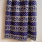 Stunning 1960s Navy Maxi Dress With Silver Pattern (M)