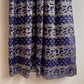 Stunning 1960s Navy Maxi Dress With Silver Pattern (M)