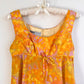1960s Orange and Yellow Retro Print Baby Doll Dress (S)