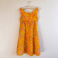 1960s Orange and Yellow Retro Print Baby Doll Dress (S)
