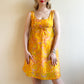 1960s Orange and Yellow Retro Print Baby Doll Dress (S)
