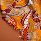 1960s Orange and Purple Psychedelic Print Scarf
