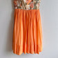 1960s Orange Roses Silk Jacquard Dress With Chiffon Skirt (XS)