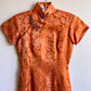 1960s Muted Orange Silk Cheongsam Dress (XS/S)