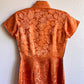 1960s Muted Orange Silk Cheongsam Dress (XS/S)