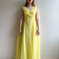 Marvelous 1960s Pale Yellow Chiffon Gown (XS/S)