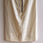 1960s Palest Yellow Buttoned Dress With Blue Trim (S)