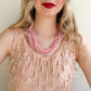 1960s Bubblegum Pink Faceted Beaded Necklace