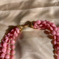 1960s Bubblegum Pink Faceted Beaded Necklace