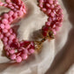 1960s Bubblegum Pink Faceted Beaded Necklace