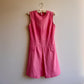 1960s Sleeveless Pink Dress With Decorative Pockets (S)