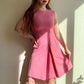 1960s Sleeveless Pink Dress With Decorative Pockets (S)
