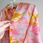 1960s Pink Floral Pattern Lightweight Robe (S/M)