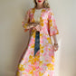 1960s Pink Floral Pattern Lightweight Robe (S/M)