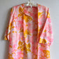 1960s Pink Floral Pattern Lightweight Robe (S/M)