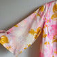 1960s Pink Floral Pattern Lightweight Robe (S/M)