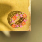 Vibrant 1960s Orange and Pink Floral Brooch