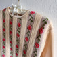 Adorable 1960s Pink Roses Long Sleeve Sweater (S/M)
