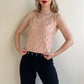 Stunning 1960s Baby Pink Sequined Blouse (S/M)