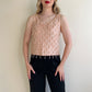 Stunning 1960s Baby Pink Sequined Blouse (S/M)