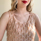 Stunning 1960s Baby Pink Sequined Blouse (S/M)