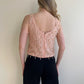 Stunning 1960s Baby Pink Sequined Blouse (S/M)