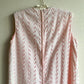 1960s Pink and White Cotton Eyelet Shift Dress (M/L)