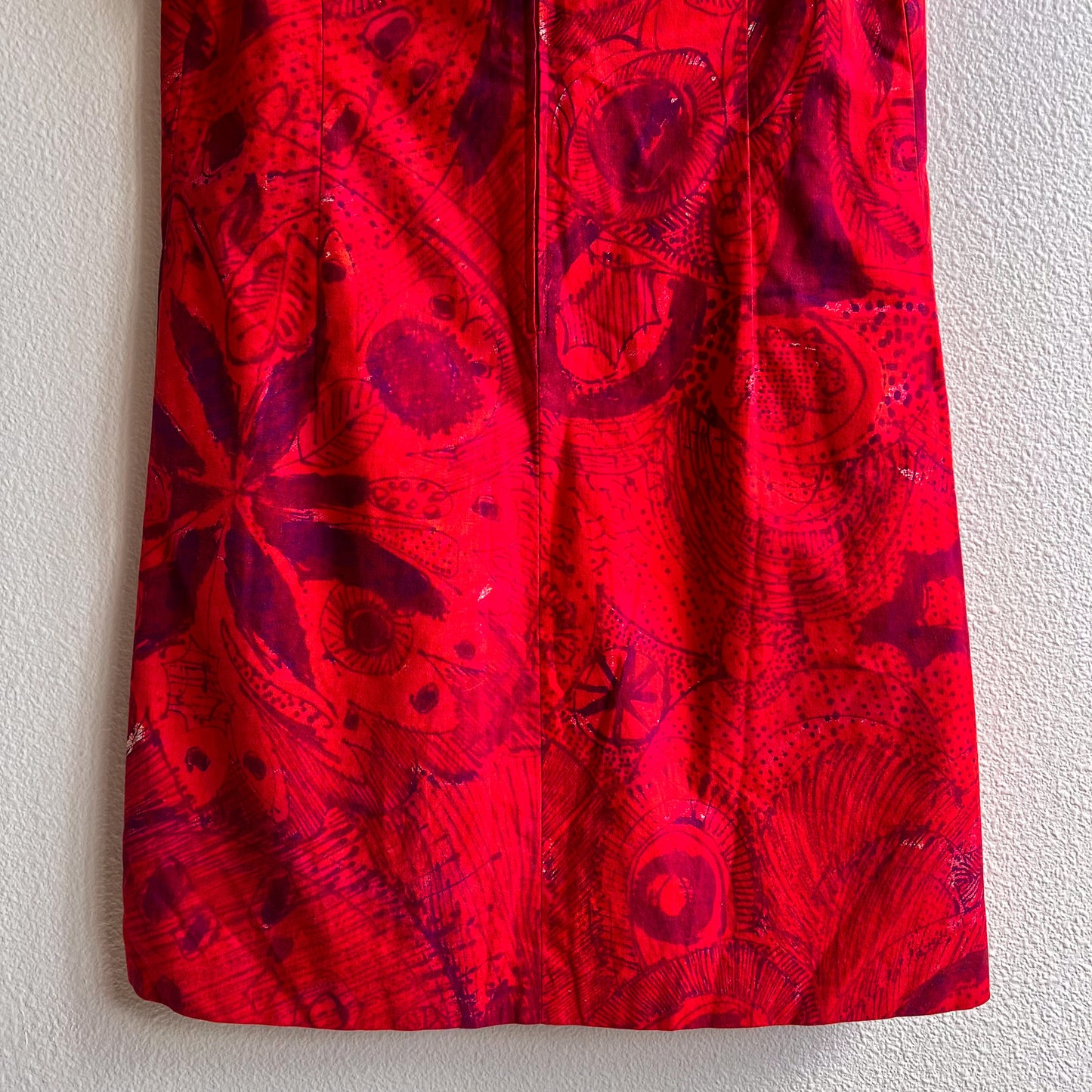 1960s Red Tropical Print Hawaiian Dress (S/M)