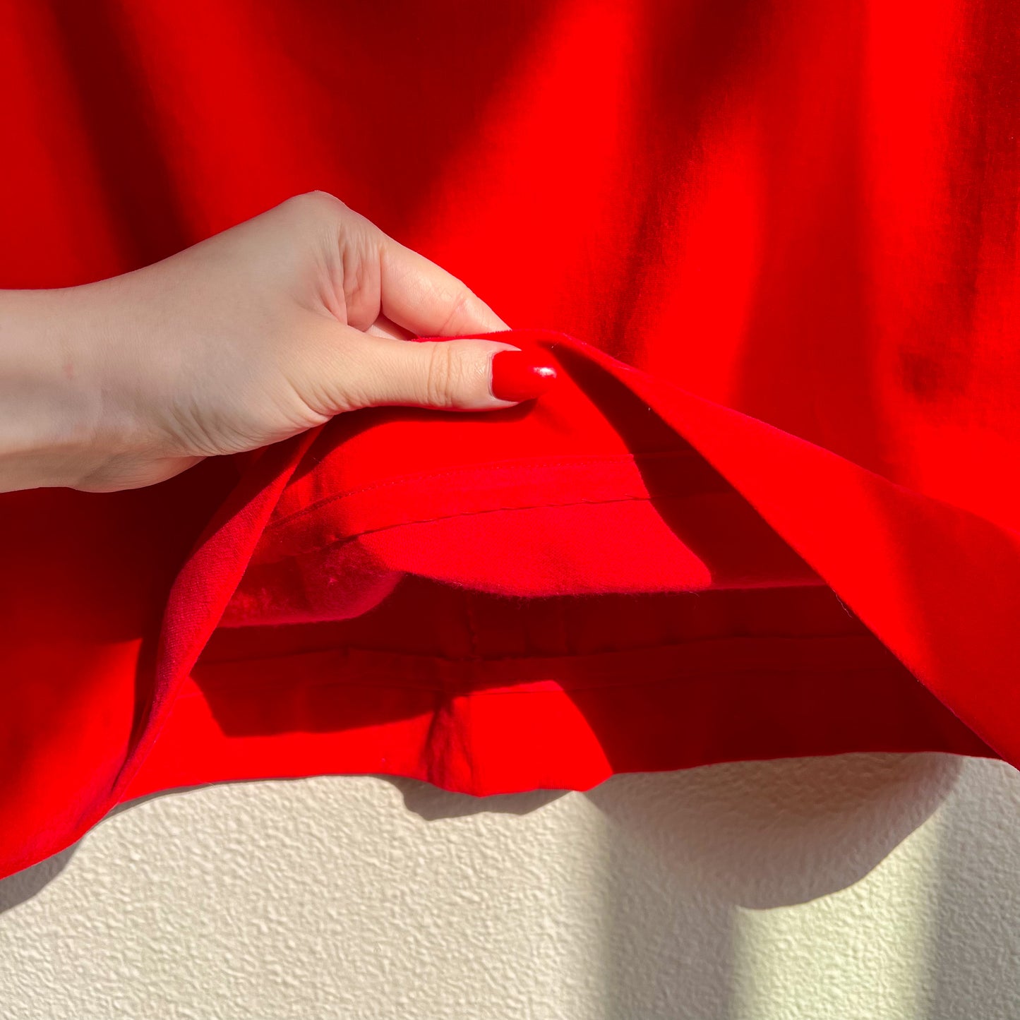 Stunning 1960s Red Velvet Dress With Eyelet Details (M)