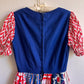 1960s Red, White, and Blue Quilted Pattern Summer Dress (S)