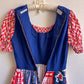 1960s Red, White, and Blue Quilted Pattern Summer Dress (S)