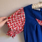 1960s Red, White, and Blue Quilted Pattern Summer Dress (S)
