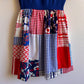 1960s Red, White, and Blue Quilted Pattern Summer Dress (S)