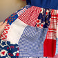 1960s Red, White, and Blue Quilted Pattern Summer Dress (S)