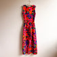 Vibrant 1960s Retro Floral Pint Jumpsuit (M)