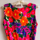 Vibrant 1960s Retro Floral Pint Jumpsuit (M)