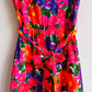 Vibrant 1960s Retro Floral Pint Jumpsuit (M)