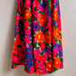 Vibrant 1960s Retro Floral Pint Jumpsuit (M)
