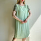 1960s Mint Shift Dress With Beaded Sleeves (L/XL)