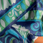 1960s Shades of Blue Printed Silk Scarf