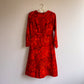 1960s Shades of Red Pattern Dress (XS/S)