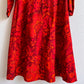 1960s Shades of Red Pattern Dress (XS/S)