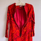 1960s Shades of Red Pattern Dress (XS/S)