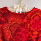 1960s Shades of Red Pattern Dress (XS/S)