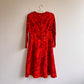 1960s Shades of Red Pattern Dress (XS/S)