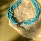 1960s Turquoise Beaded Necklace With Mother of Pearl Shell