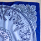 1960s Silk Route Print Scarf With Blue Border