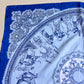 1960s Silk Route Print Scarf With Blue Border
